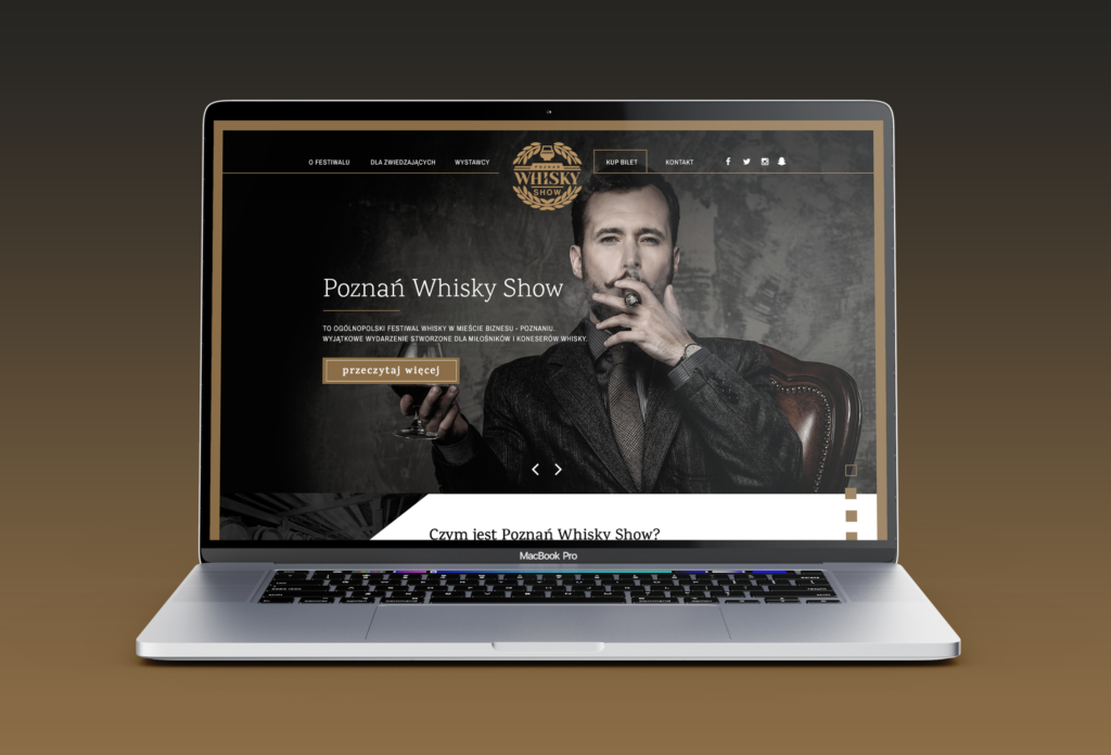 Elegancki projekt strony internetowej na laptopie – sztuka reklamy