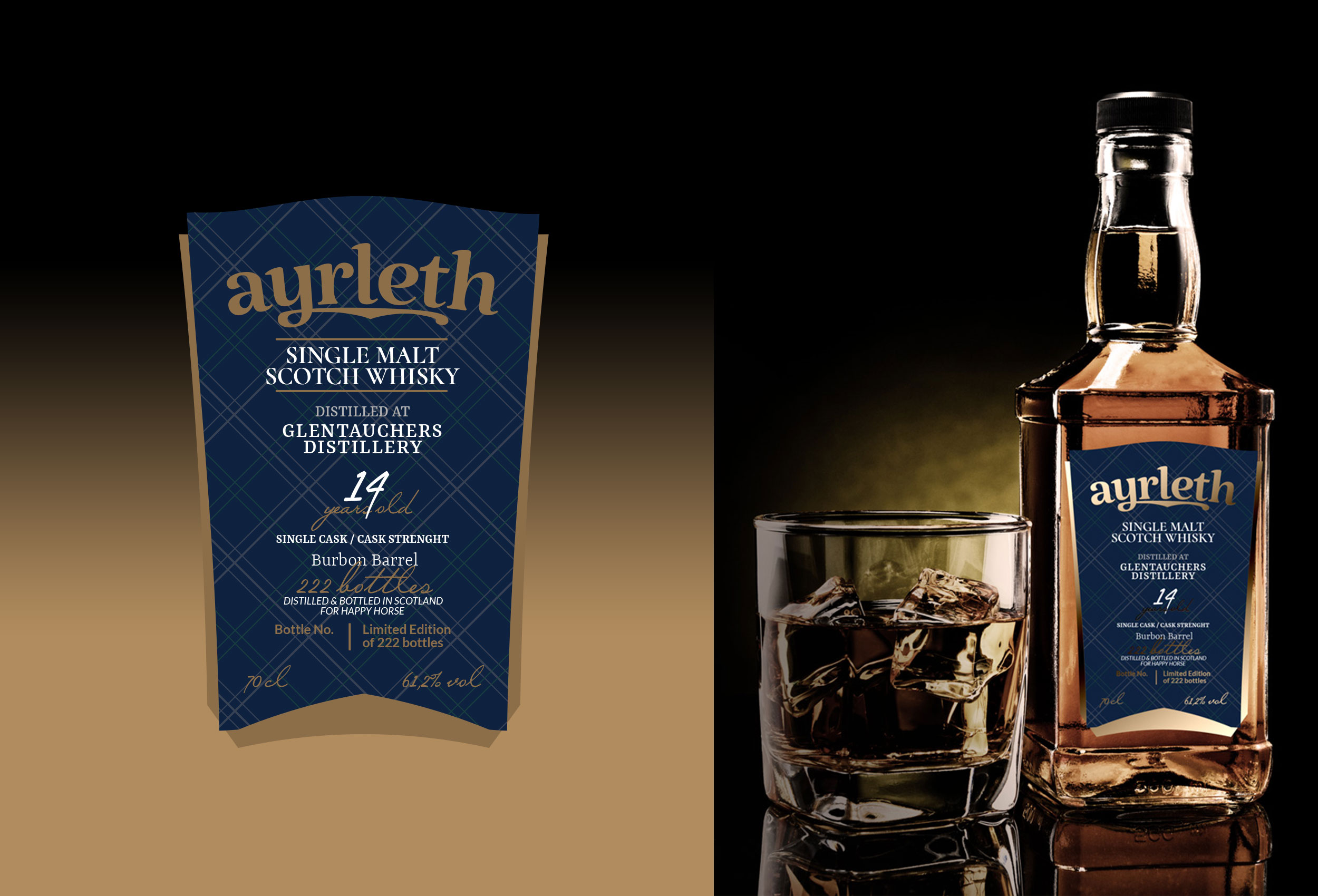Projekt etykiety i butelki whisky jako sztuka reklamy